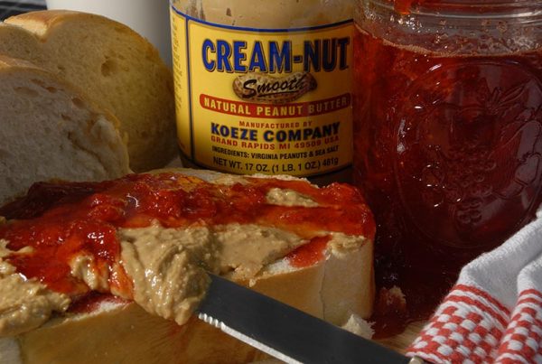Koeze Smooth Peanut Butter with Bread and Jam