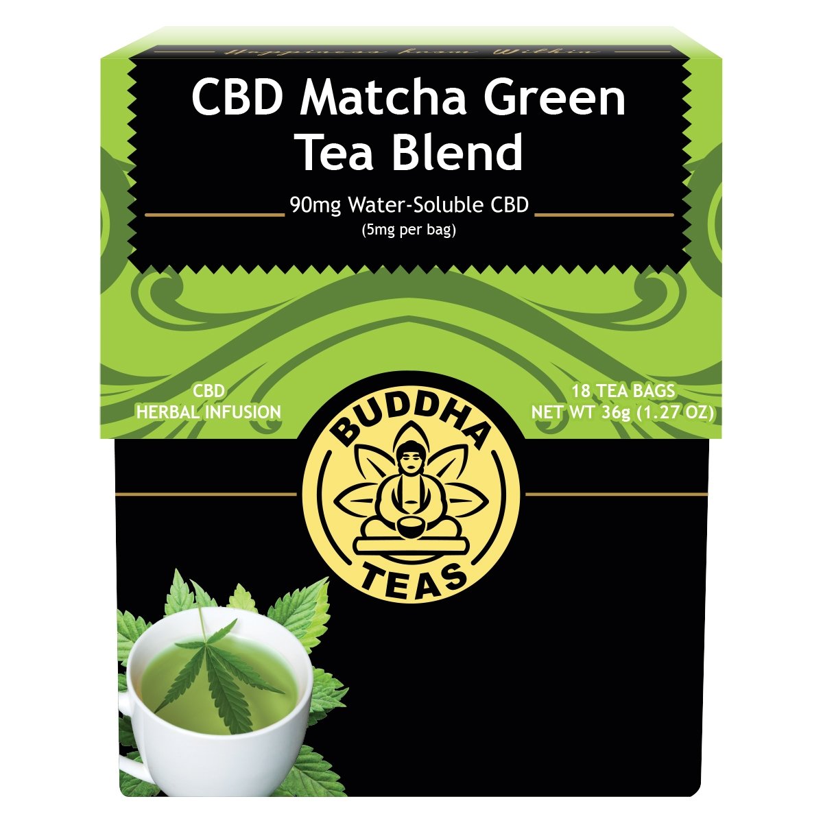 CBD Matcha Green Tea Blend 36g (18 tea bags)